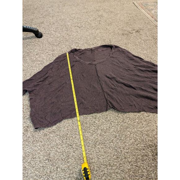 Free People Boho Sweater Purple OversizedLoose Size S Scoop Neck 3/4 Sleeve. - Picture 5 of 6